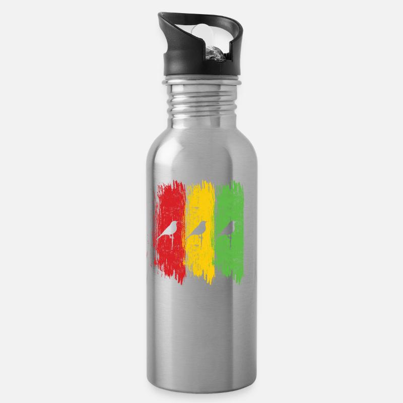 Rastafari Musik Vibes Only Rasta Jamaika Reggae - Trinkflasche mit integriertem Trinkhalm - Lightsilver
