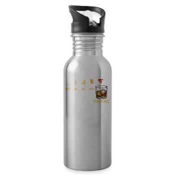 Fête du vendredi ! Le whisky, idée cadeau, pour les connaisseurs - Gourde avec paille intégrée - argent clair - Droite