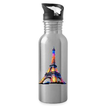 Tour Eiffel #3 - Gourde avec paille intégrée - argent clair - Droite