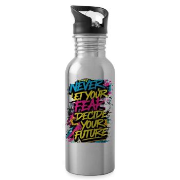 graffiti street art spray citations rétro rap - Gourde avec paille intégrée - argent clair - Droite