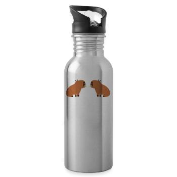 Programmierer Wombat Software Computer PC - Trinkflasche mit integriertem Trinkhalm - Lightsilver - Rechts