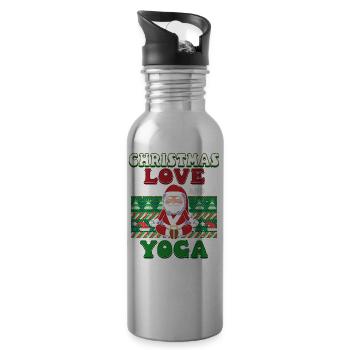 Yogini Yoga Meditation Weihnachten, Liebe und Yoga - Trinkflasche mit integriertem Trinkhalm - Lightsilver - Rechts