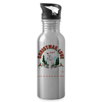 Frohes Fest Weihnachten, Liebe & Wandern - Trinkflasche mit integriertem Trinkhalm - Lightsilver - Rechts