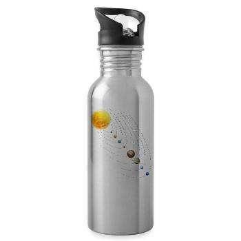 Sonnensystem Pendel Physik Planeten Wissenschaft - Trinkflasche mit integriertem Trinkhalm - Lightsilver - Rechts