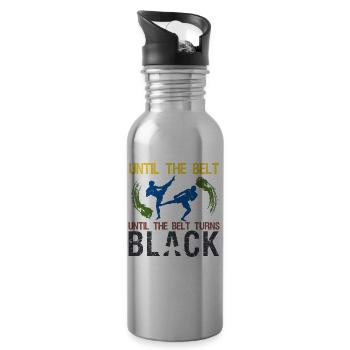 Kickboxer Martial Arts Kickboxing Kickboxen - Trinkflasche mit integriertem Trinkhalm - Lightsilver - Rechts