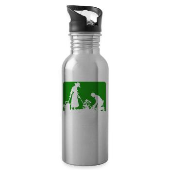 Ich bin gut im Beet Gärtner Wortspiel Gartenfreund - Trinkflasche mit integriertem Trinkhalm - Lightsilver - Rechts