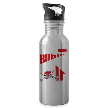 Funny saying "It Burns when I Pee"! - Water bottle with straw - silver - Right