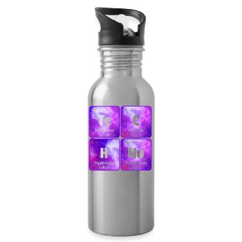 Techno House Party EDM Festival Goa Electro Rave - Trinkflasche mit integriertem Trinkhalm - Lightsilver - Rechts