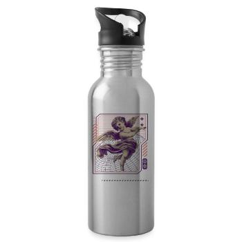 Techno House Party EDM Festival Goa Electro Rave - Trinkflasche mit integriertem Trinkhalm - Lightsilver - Rechts