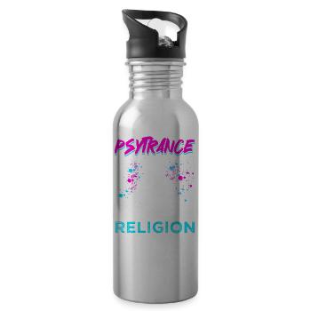 Techno House Party EDM Festival Goa Rave Psytrance - Trinkflasche mit integriertem Trinkhalm - Lightsilver - Rechts
