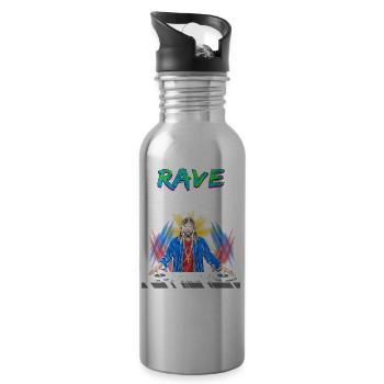 Rave, Techno, House, Party, EDM, Festival, Goa, Electro - Gourde avec paille intégrée - argent clair - Droite