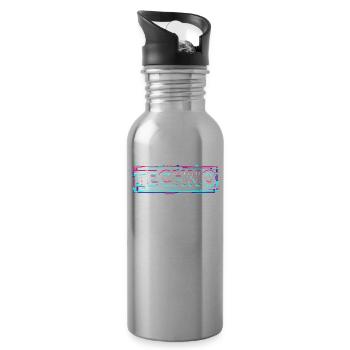 Techno House Party EDM Festival Goa Electro Rave - Water bottle with straw - silver - Right