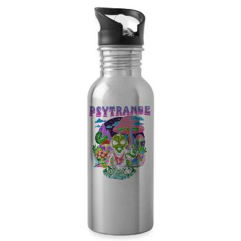 Techno House Party EDM Festival Goa Rave Psytrance - Trinkflasche mit integriertem Trinkhalm - Lightsilver - Rechts