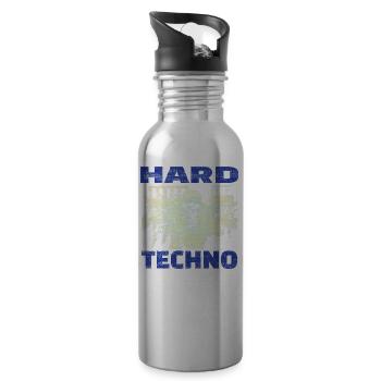 Techno House Party EDM Festival Goa Electro Rave - Trinkflasche mit integriertem Trinkhalm - Lightsilver - Rechts