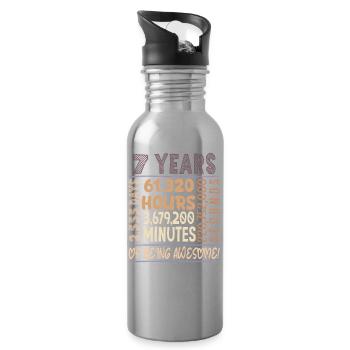 7 ans ! Cadeau d’anniversaire pour 7 ans - Gourde avec paille intégrée - argent clair - Droite