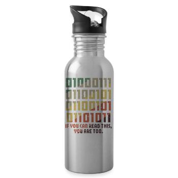 Science Nerd Physics Student Jokes Geek - Water bottle with straw - silver - Right