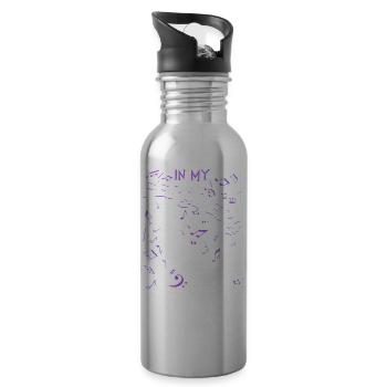 Funny Opossum Wild Girl Party Holiday Summer - Water bottle with straw - silver - Right