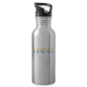 LGBTQIA+ Lesben, Schwule, Gleichberechtigung - Trinkflasche mit integriertem Trinkhalm - Lightsilver - Rechts
