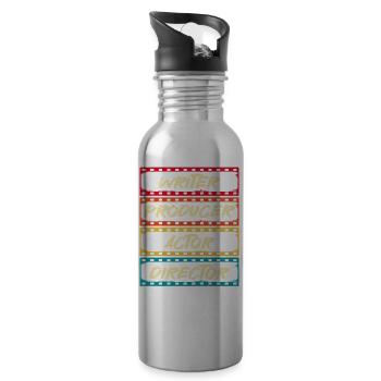 Scahuspieler, Autor, Produzent, Regisseur, - Trinkflasche mit integriertem Trinkhalm - Lightsilver - Rechts