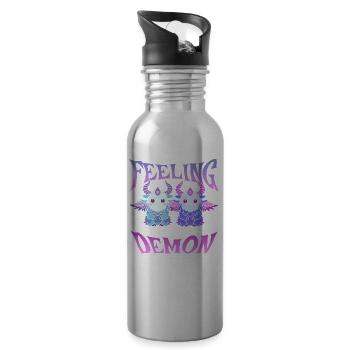 Wenn Ihr Dämon Sein Match Trifft! Lustiger Dämon - Trinkflasche mit integriertem Trinkhalm - Lightsilver - Rechts