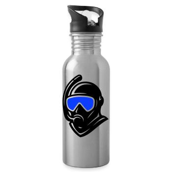 Taucher Schnorchel Tauchen - Trinkflasche mit integriertem Trinkhalm - Lightsilver - Rechts