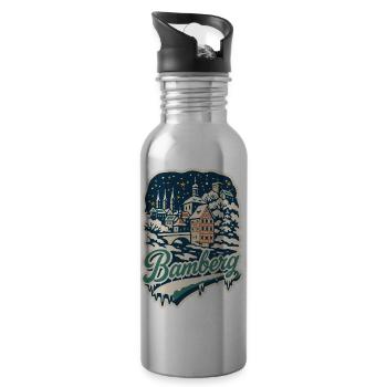 Bamberg Winterzauber   - Trinkflasche mit integriertem Trinkhalm - Lightsilver - Rechts
