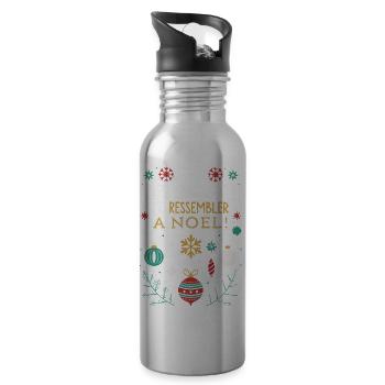 Ça Commence À Ressembler Noël - Gourde avec paille intégrée - argent clair - Droite