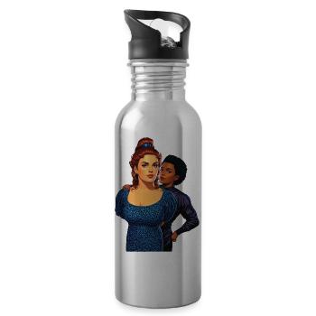 UNDER ARREST - nice people - Water bottle with straw - silver - Right