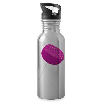 Pink Süßigkeiten Lolli Kinder Kind  - Trinkflasche mit integriertem Trinkhalm - Lightsilver - Rechts