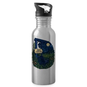 PORCH LIGHTS OFF - Trinkflasche mit integriertem Trinkhalm - Lightsilver - Rechts
