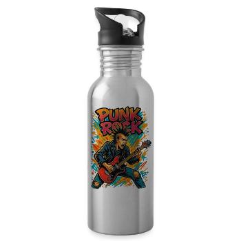 Punk - Trinkflasche mit integriertem Trinkhalm - Lightsilver - Rechts