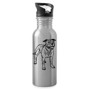 americanstaffy1a - Gourde avec paille intégrée - argent clair - Droite