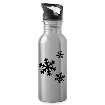 schnee / snow - Trinkflasche mit integriertem Trinkhalm - Lightsilver - Rechts