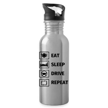 EAT SLEEP DRIVE REPEAT - Gourde avec paille intégrée - argent clair - Droite