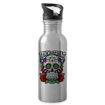 Trick Or Treat - Skull - Halloween - Gourde avec paille intégrée - argent clair - Droite