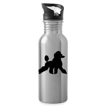 Pudel - Trinkflasche mit integriertem Trinkhalm - Lightsilver - Rechts