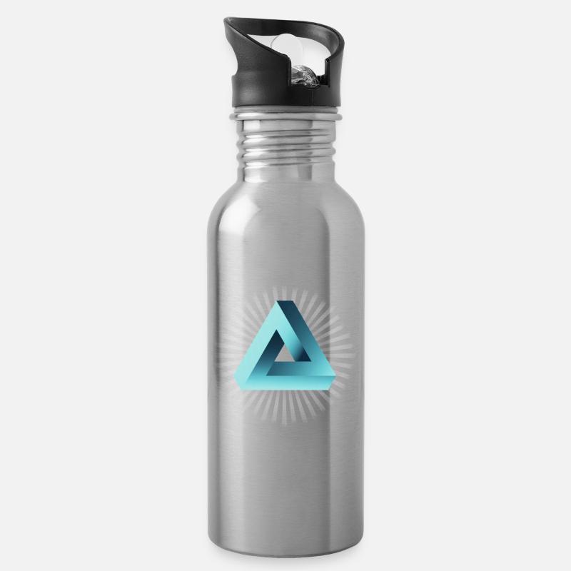 illusion illuminati Tri fold Pyramide Nerd mathe - Trinkflasche mit integriertem Trinkhalm - Lightsilver