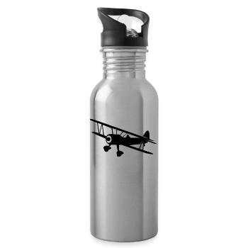 Avion - Fly - Gourde avec paille intégrée - argent clair - Droite
