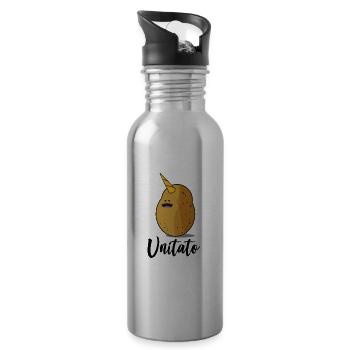Einhorn Kartoffel Unitato - Trinkflasche mit integriertem Trinkhalm - Lightsilver - Rechts