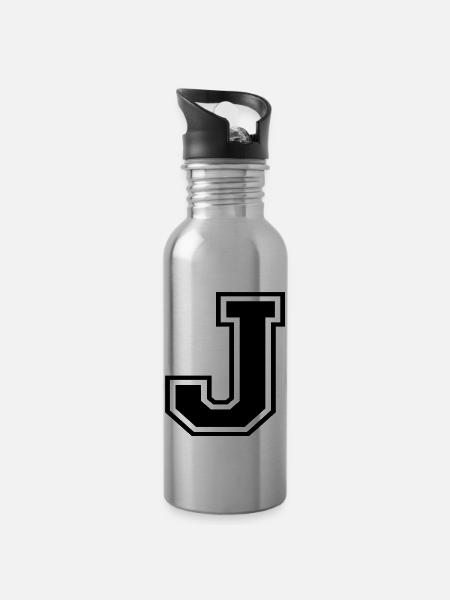 j - Trinkflasche mit integriertem Trinkhalm - Lightsilver