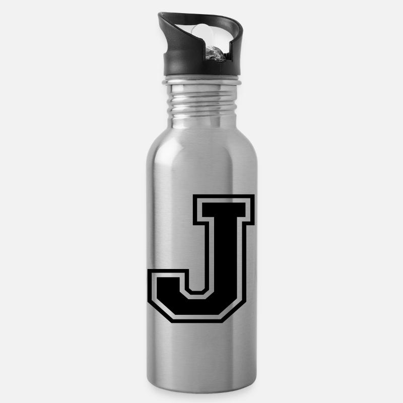 j - Trinkflasche mit integriertem Trinkhalm - Lightsilver
