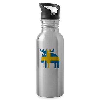 Elk Suède - Gourde avec paille intégrée - argent clair - Droite