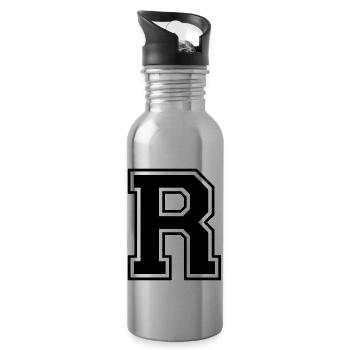 r - Water bottle with straw - silver - Right