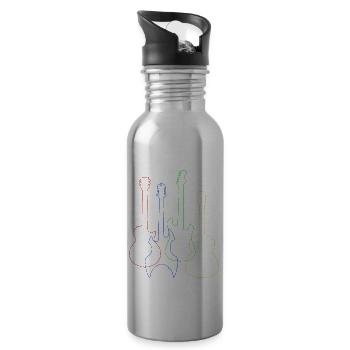 Colored Guitars Electric Acoustic Classical T Shir - Water bottle with straw - silver - Right