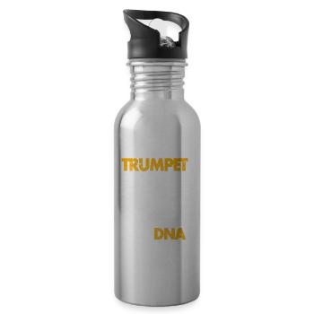 Fingerabdruck Trompete DNA Geschenk Geschenkidee - Trinkflasche mit integriertem Trinkhalm - Lightsilver - Rechts