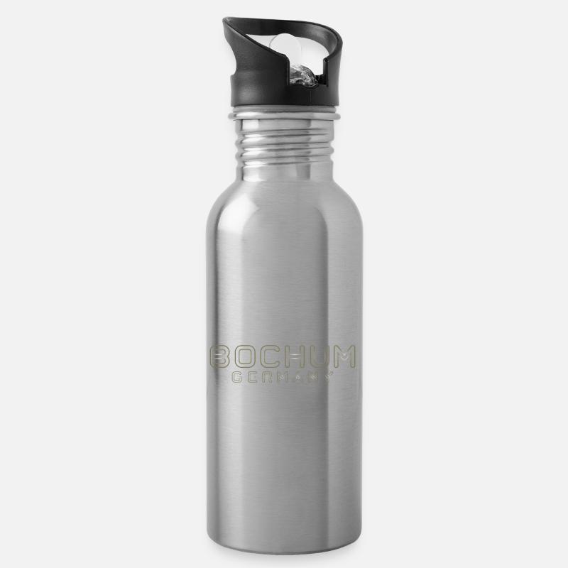 Bochum - Trinkflasche mit integriertem Trinkhalm - Lightsilver