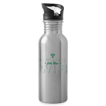 Ich bin nur für das Wlan hier Geschenk Wifi - Trinkflasche mit integriertem Trinkhalm - Lightsilver - Rechts