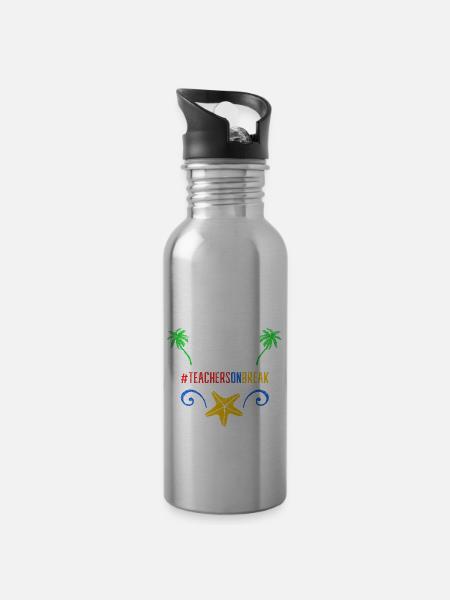 Sommerferien - Trinkflasche mit integriertem Trinkhalm - 