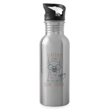 Teacher Llama - Trinkflasche mit integriertem Trinkhalm - Lightsilver - Rechts