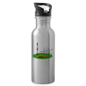 Golf I'd tap that golfer golf player golf ball - Water bottle with straw - silver - Right